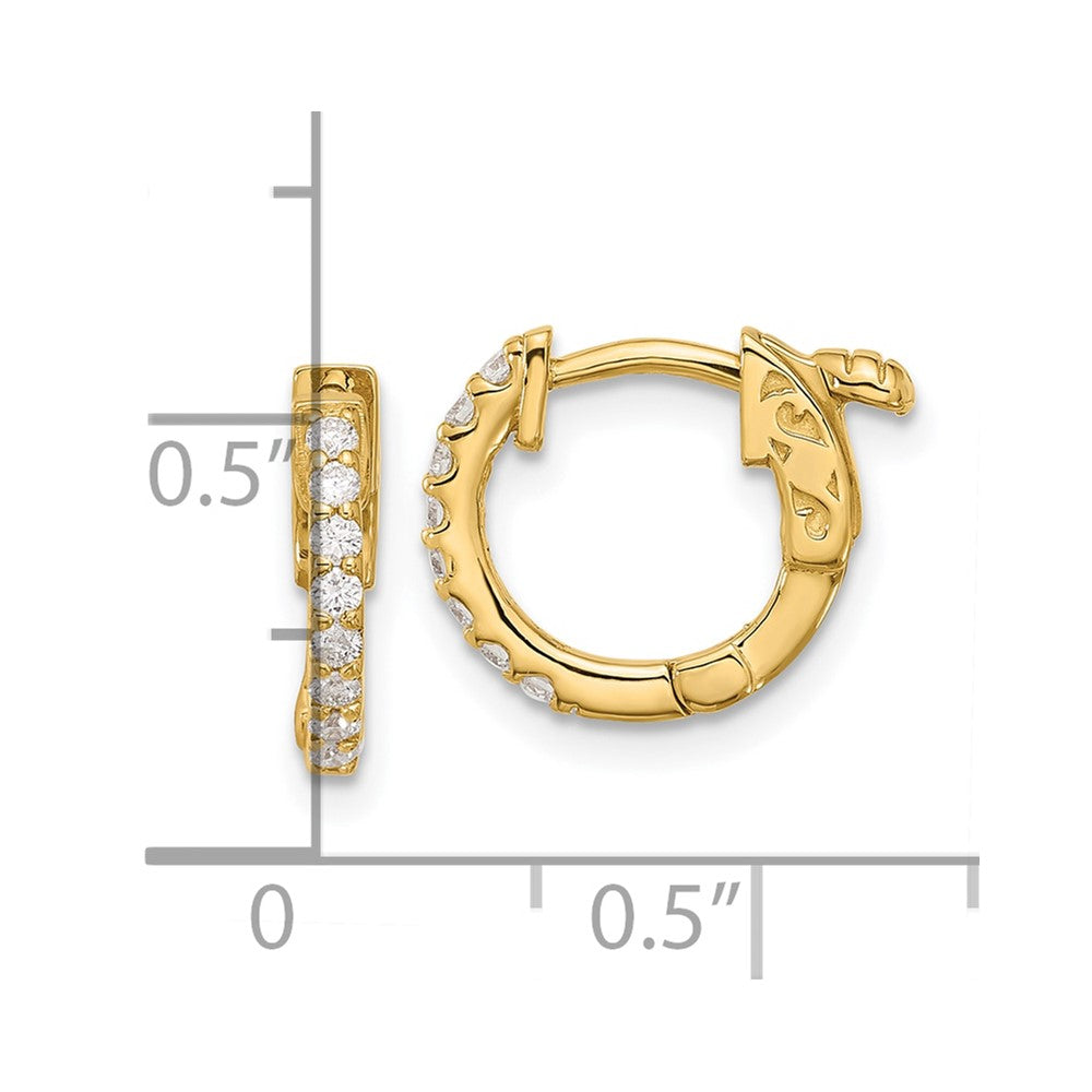 Gold Diamond Hoops with Safety Clasps