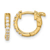 Gold Diamond Hoops with Safety Clasps