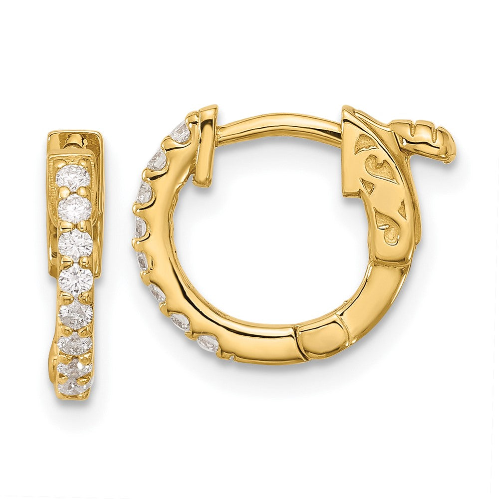 Gold Diamond Hoops with Safety Clasps