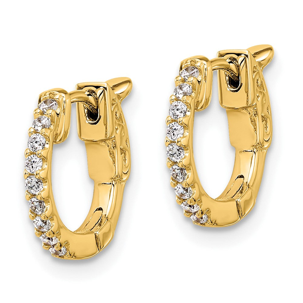 Gold Diamond Hoops with Safety Clasps