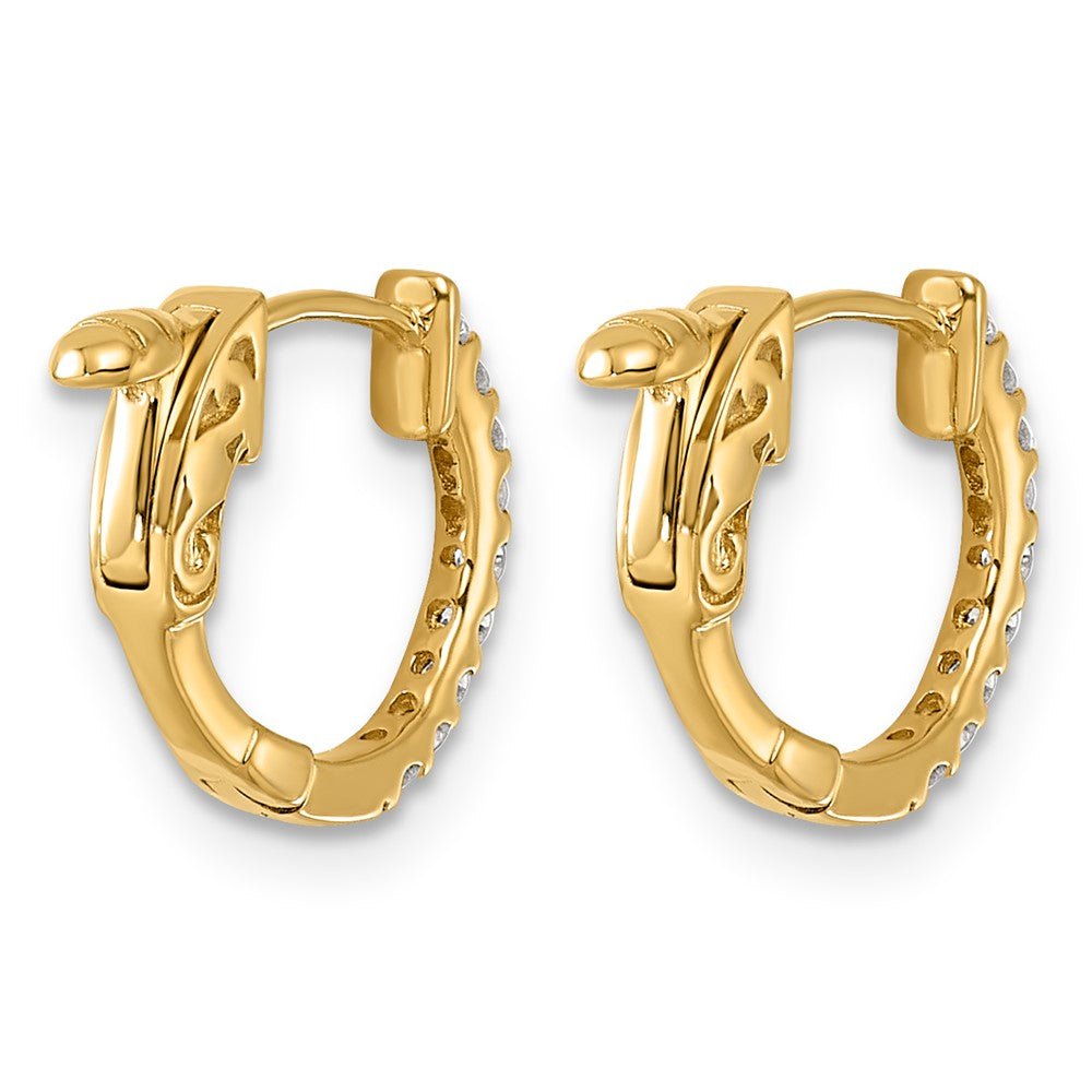 Gold Diamond Hoops with Safety Clasps