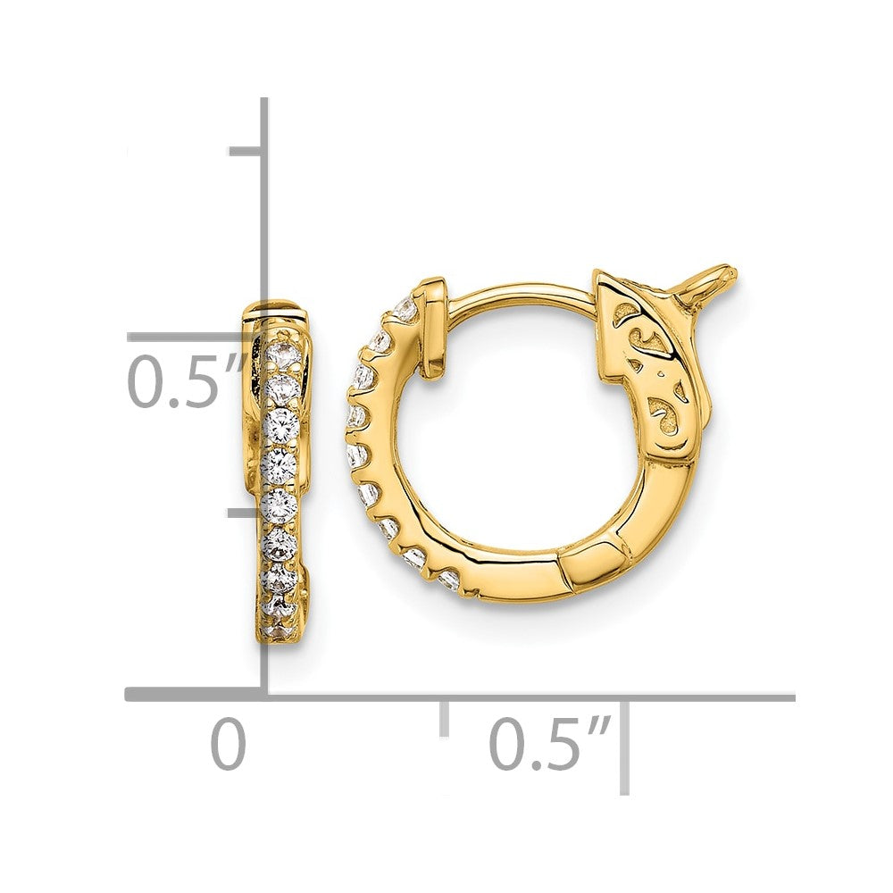 Gold Diamond Hoops with Safety Clasps