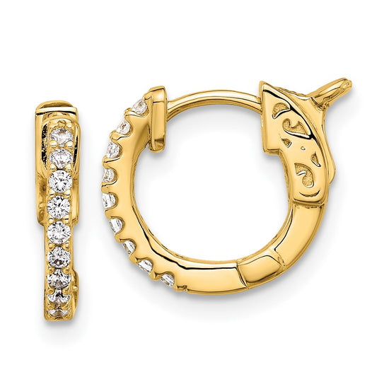 Gold Diamond Hoops with Safety Clasps