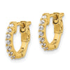 Gold Diamond Hoops with Safety Clasps