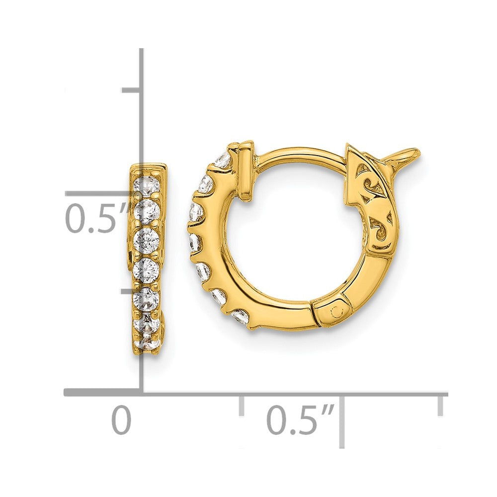 Gold Diamond Hoops with Safety Clasps