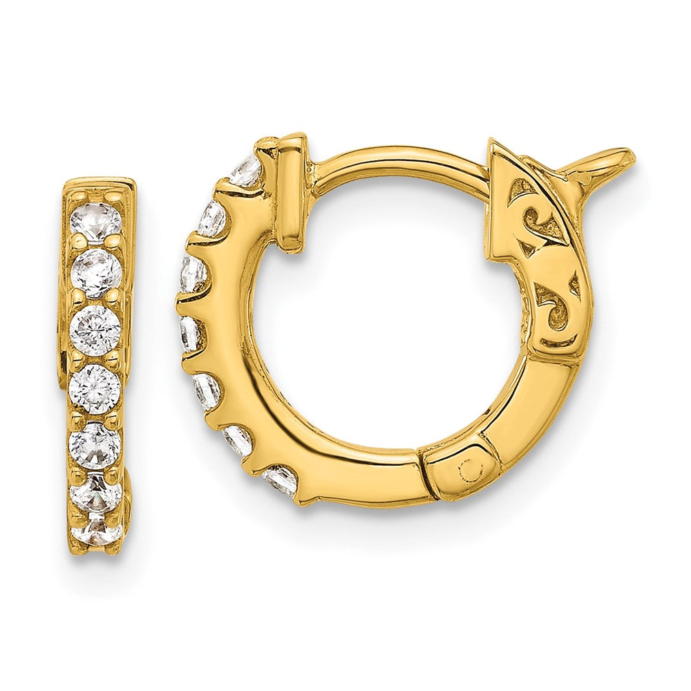 Gold Diamond Hoops with Safety Clasps