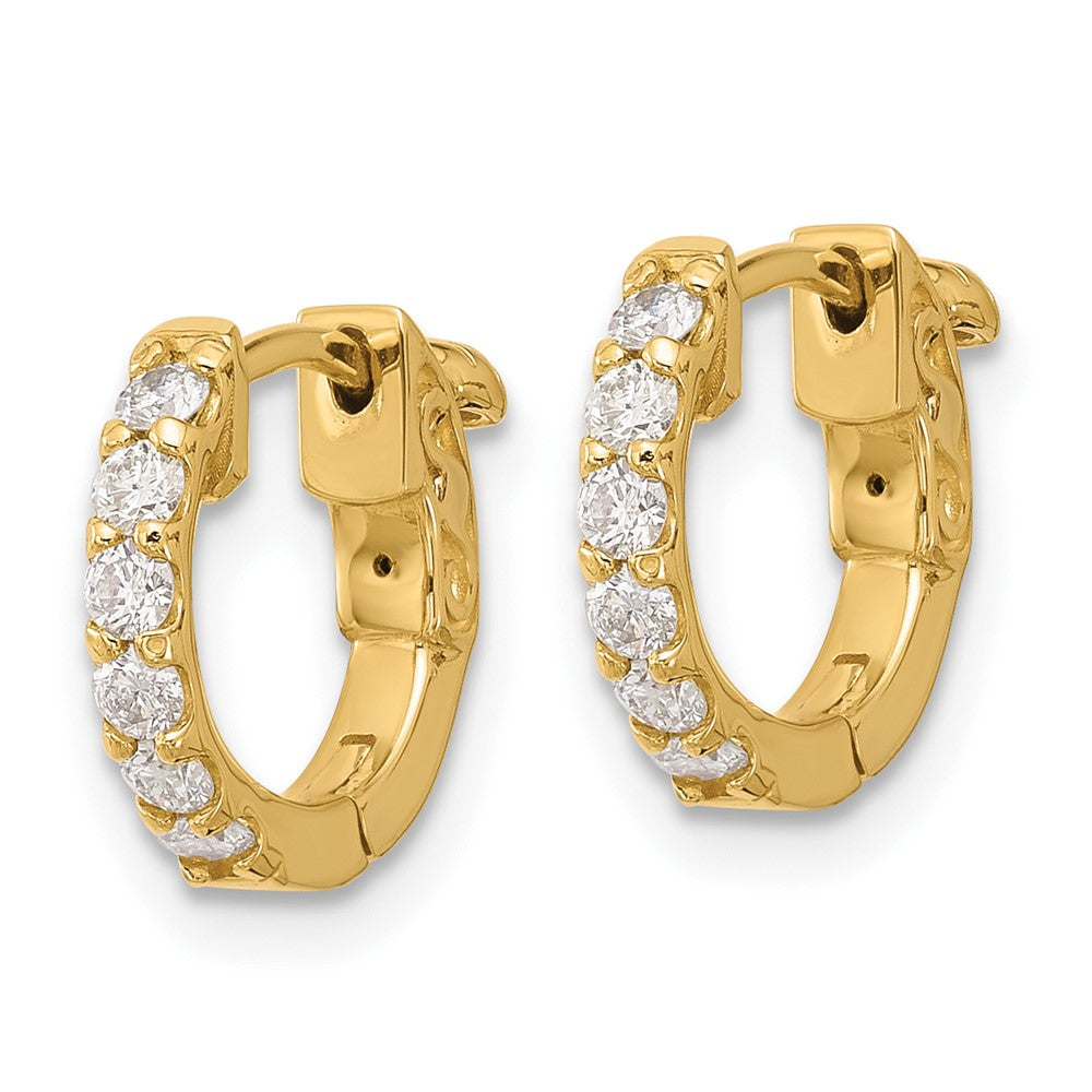 Gold Diamond Hoops with Safety Clasps