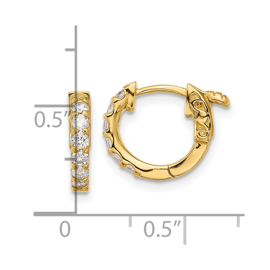 Gold Diamond Hoops with Safety Clasps