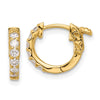 Gold Diamond Hoops with Safety Clasps
