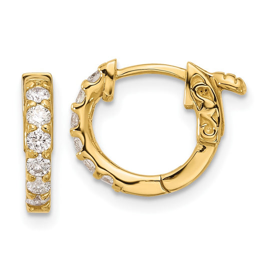 Gold Diamond Hoops with Safety Clasps
