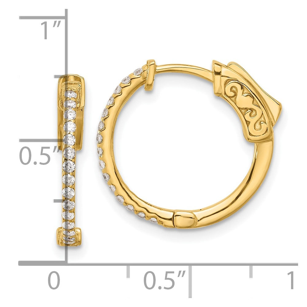 Gold Diamond Hoops with Safety Clasps