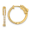 Gold Diamond Hoops with Safety Clasps