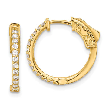 Gold Diamond Hoops with Safety Clasps