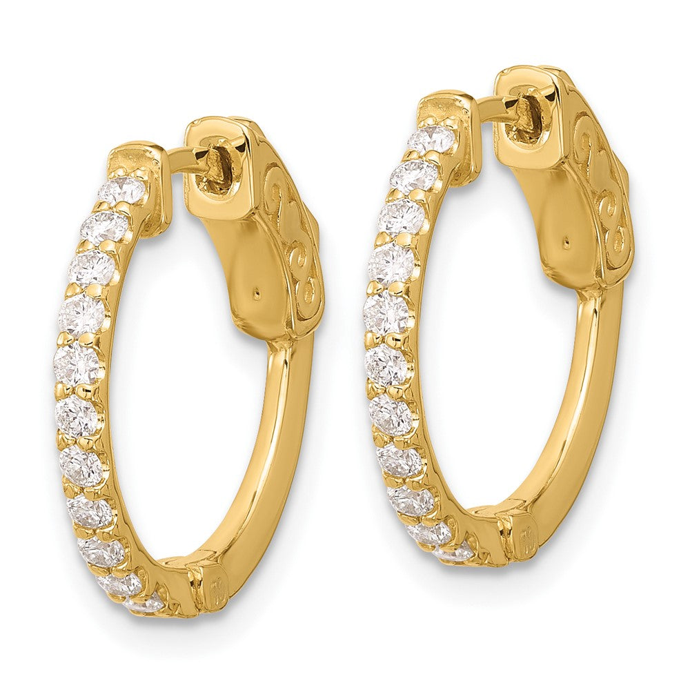 Gold Diamond Hoops with Safety Clasps