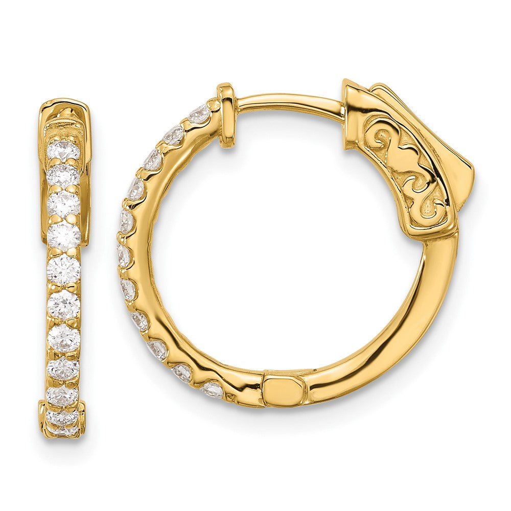 Gold Diamond Hoops with Safety Clasps