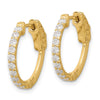 Gold Diamond Hoops with Safety Clasps