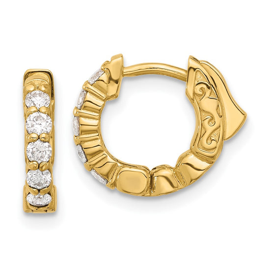 Gold Diamond Hoops wtih Safety Clasps