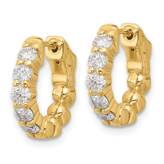 Gold Diamond Hoops wtih Safety Clasps