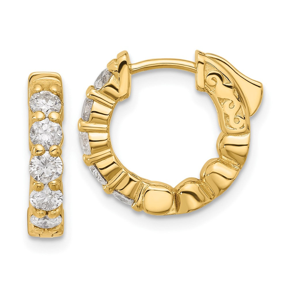 Gold Diamond Hoops wtih Safety Clasps