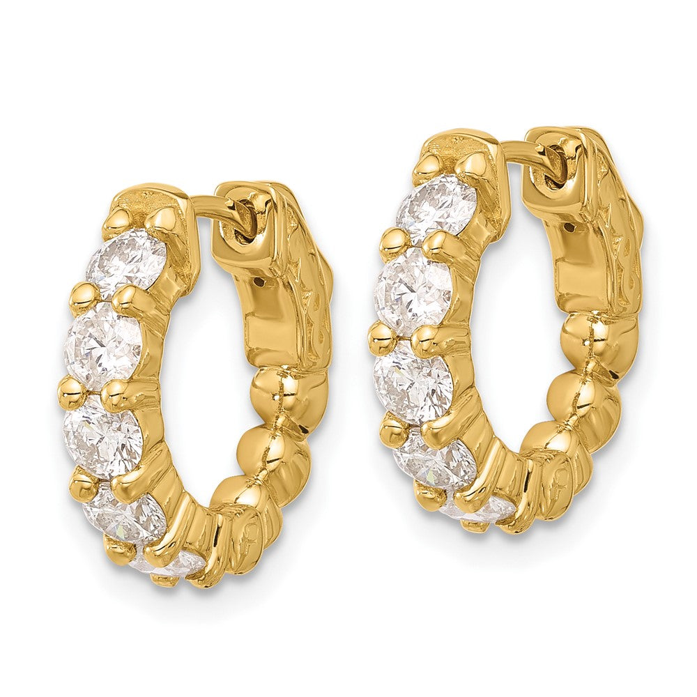Gold Diamond Hoops wtih Safety Clasps