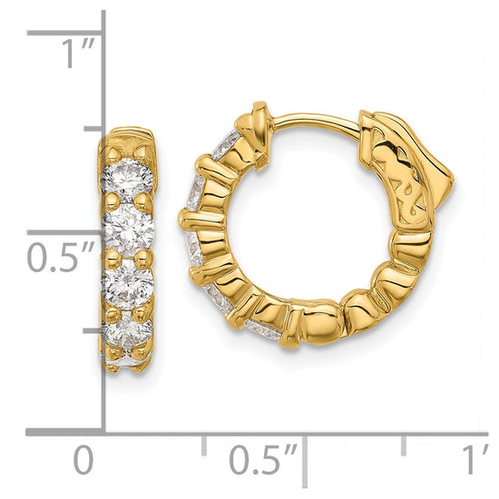 Gold Diamond Hoops wtih Safety Clasps