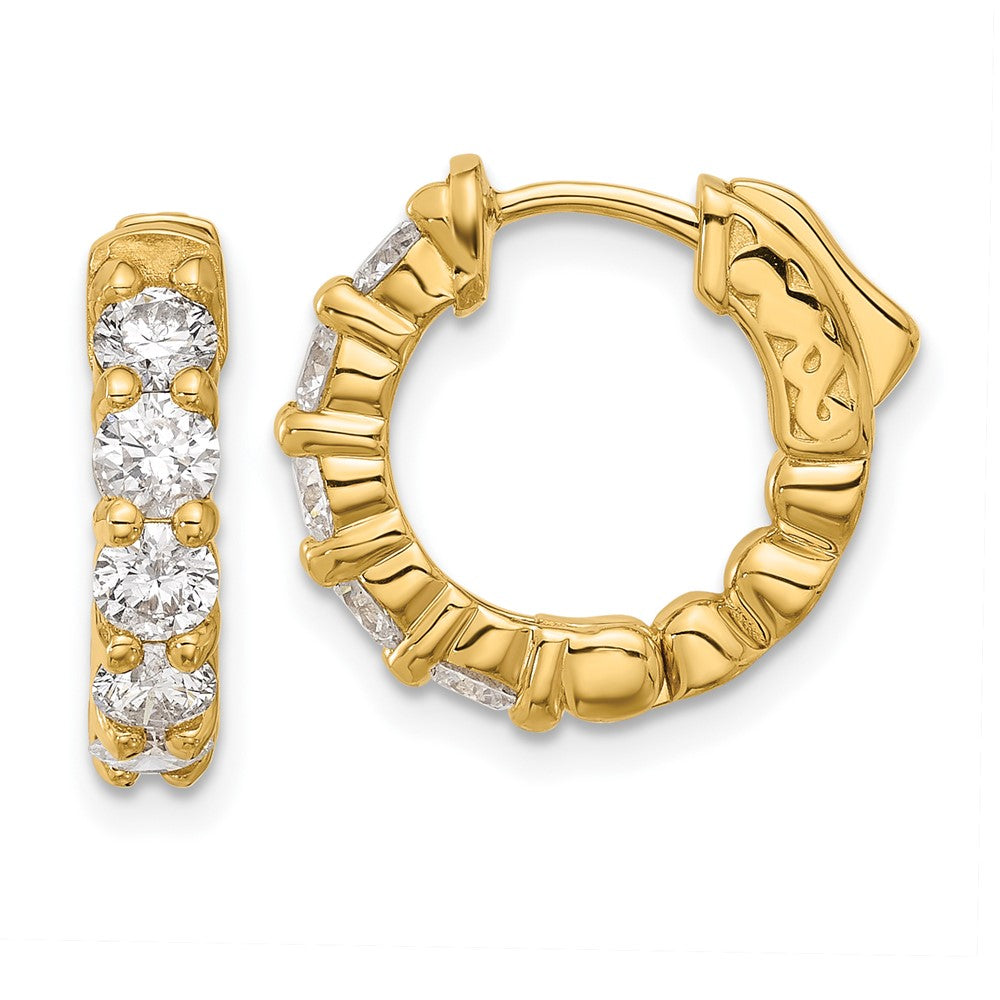 Gold Diamond Hoops wtih Safety Clasps