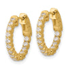 Gold Diamond In/Out Hoops with Safety Clasp