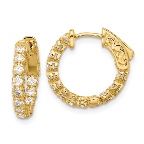 Gold Diamond In/Out Hoops with Safety Clasp