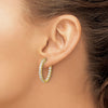 Gold Diamond Oval Hoops with Safety Clasps