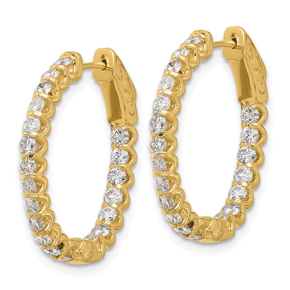 Gold Diamond Oval Hoops with Safety Clasps