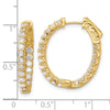 Gold Diamond Oval Hoops with Safety Clasps