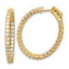 Gold Diamond Oval Hoops with Safety Clasps
