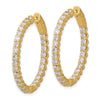 Gold Diamond Oval Hoops with Safety Clasps