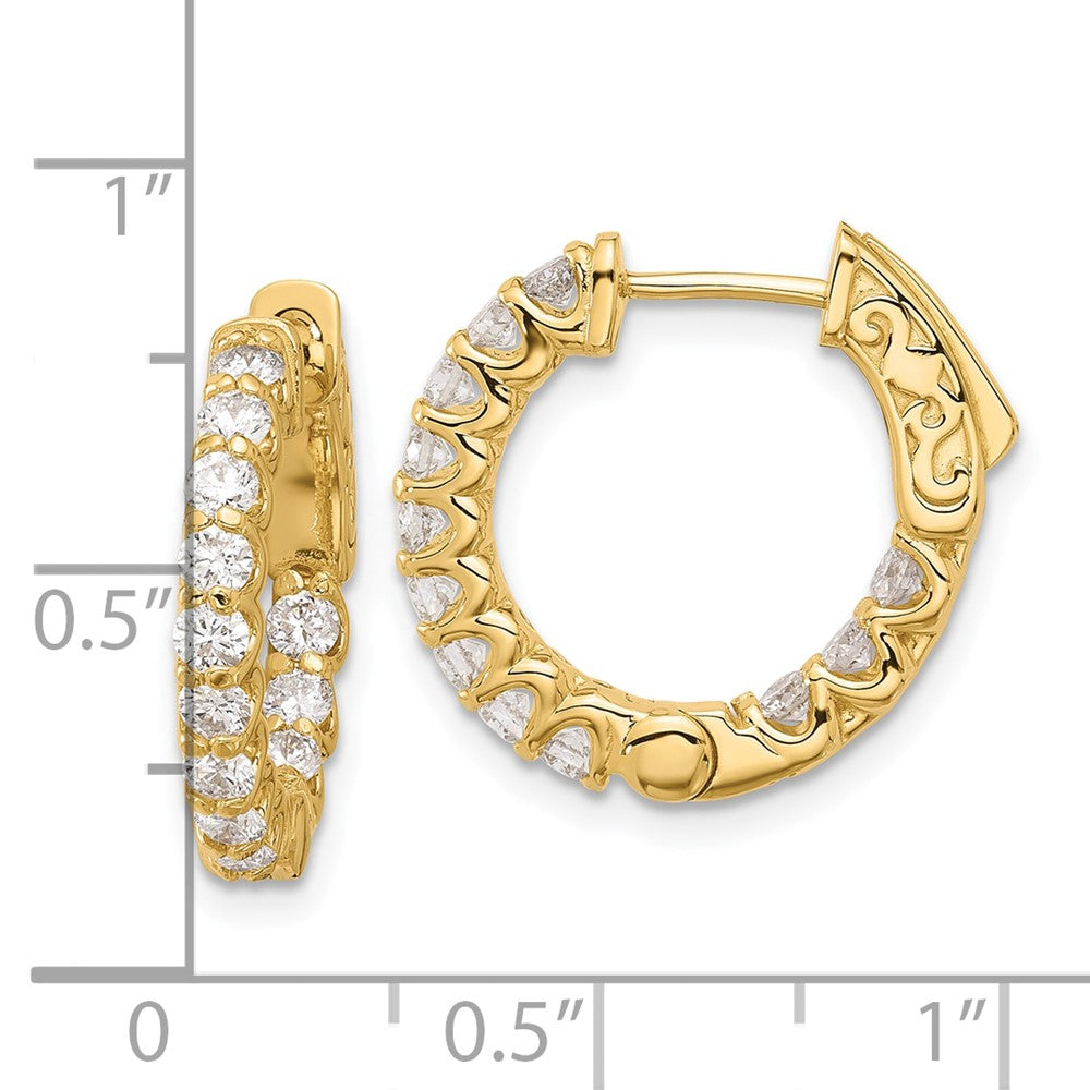 Gold Diamond Hoops with Safety Clasps