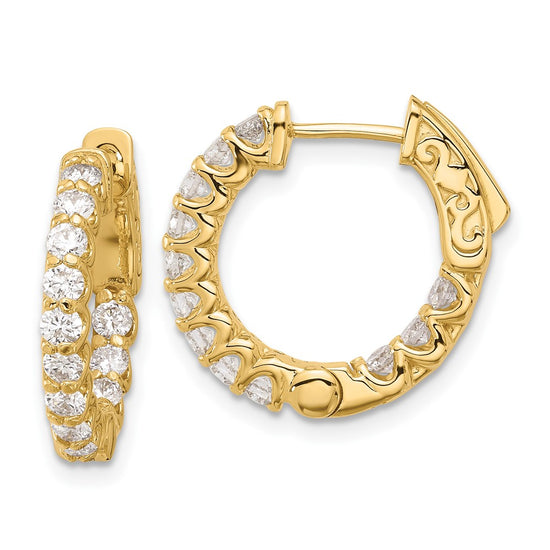 Gold Diamond Hoops with Safety Clasps