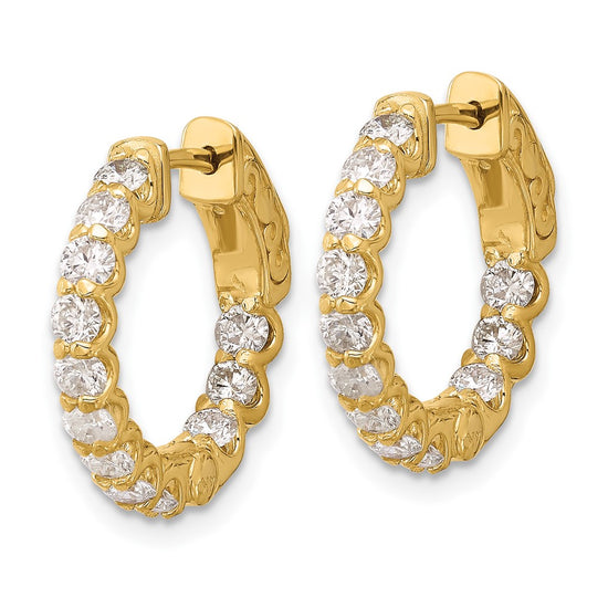 Gold Diamond Hoops with Safety Clasps