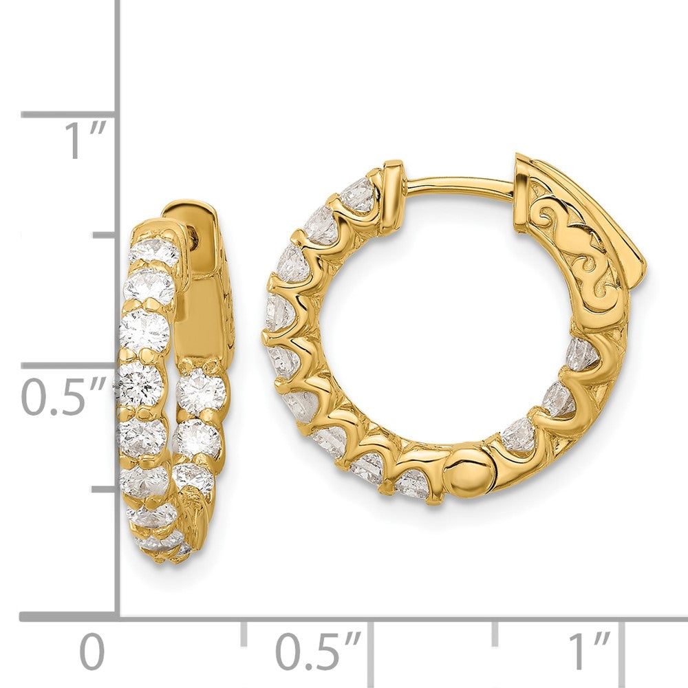 Gold Diamond Hoops with Safety Clasps