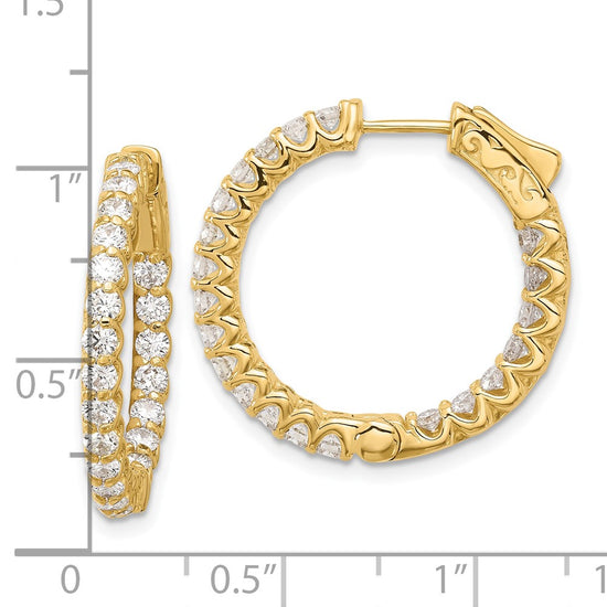Gold Diamond Hoops with Safety Clasps
