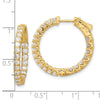 Gold Diamond Hoops with Safety Clasps