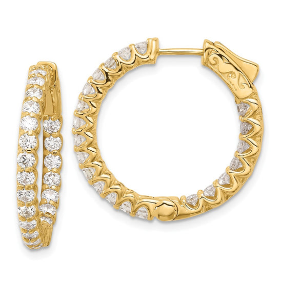 Gold Diamond Hoops with Safety Clasps