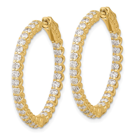 Gold Diamond Hoops with Safety Clasps