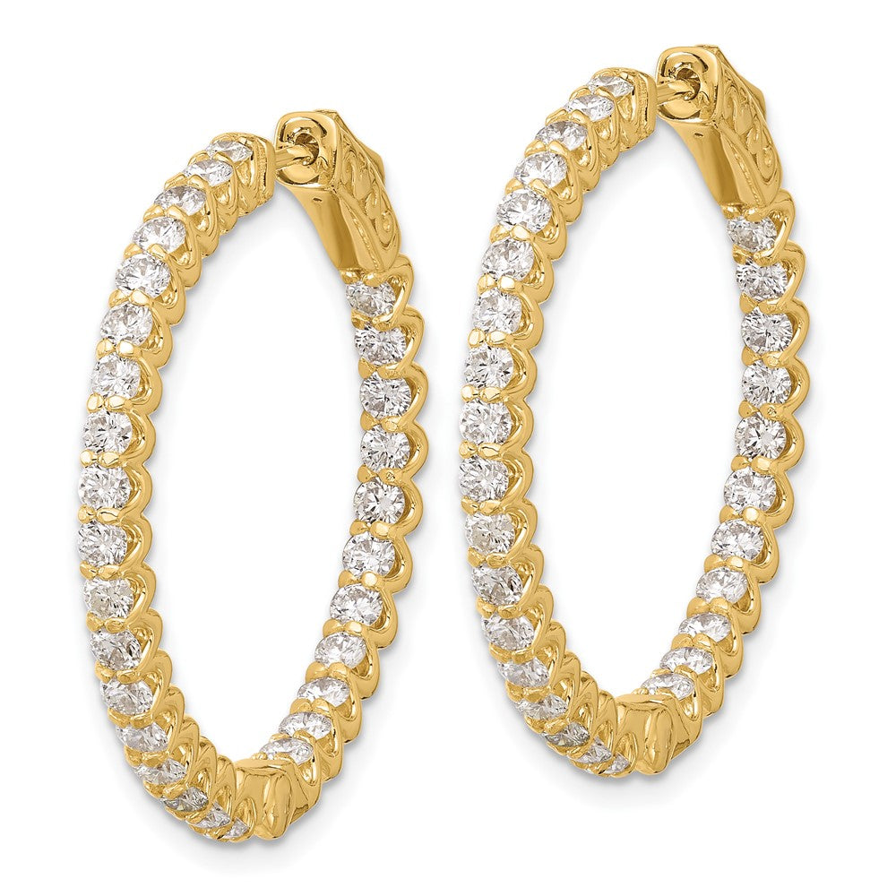 Gold Diamond Hoops with Safety Clasps