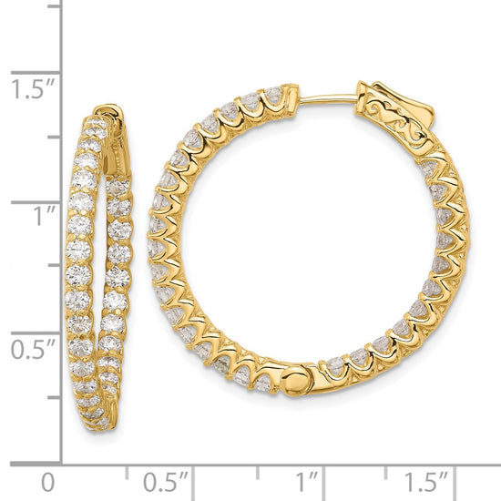 Gold Diamond Hoops with Safety Clasps