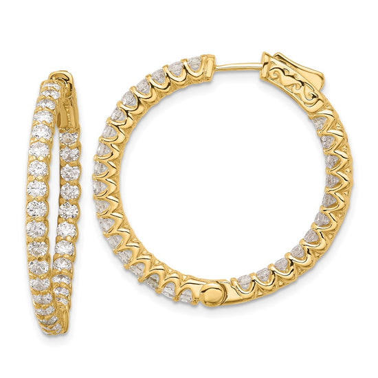 Gold Diamond Hoops with Safety Clasps