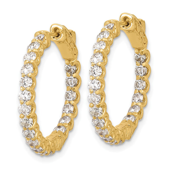 Gold Diamond Hoops with Safety Clasps