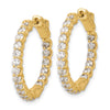 14K 1.55ct (Holds 38-2.2mm Round) In/Out Hoop w/Safety Clasp Mountings