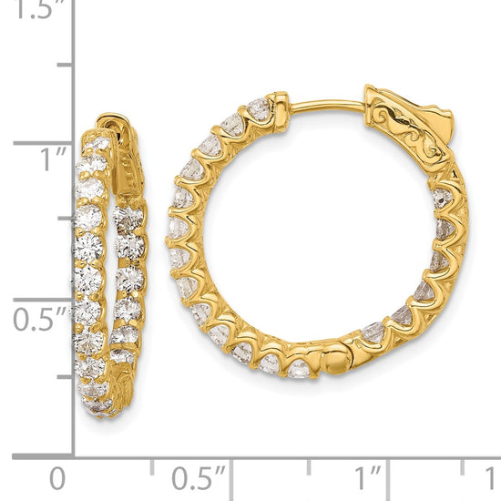 Gold Diamond Hoops with Safety Clasps