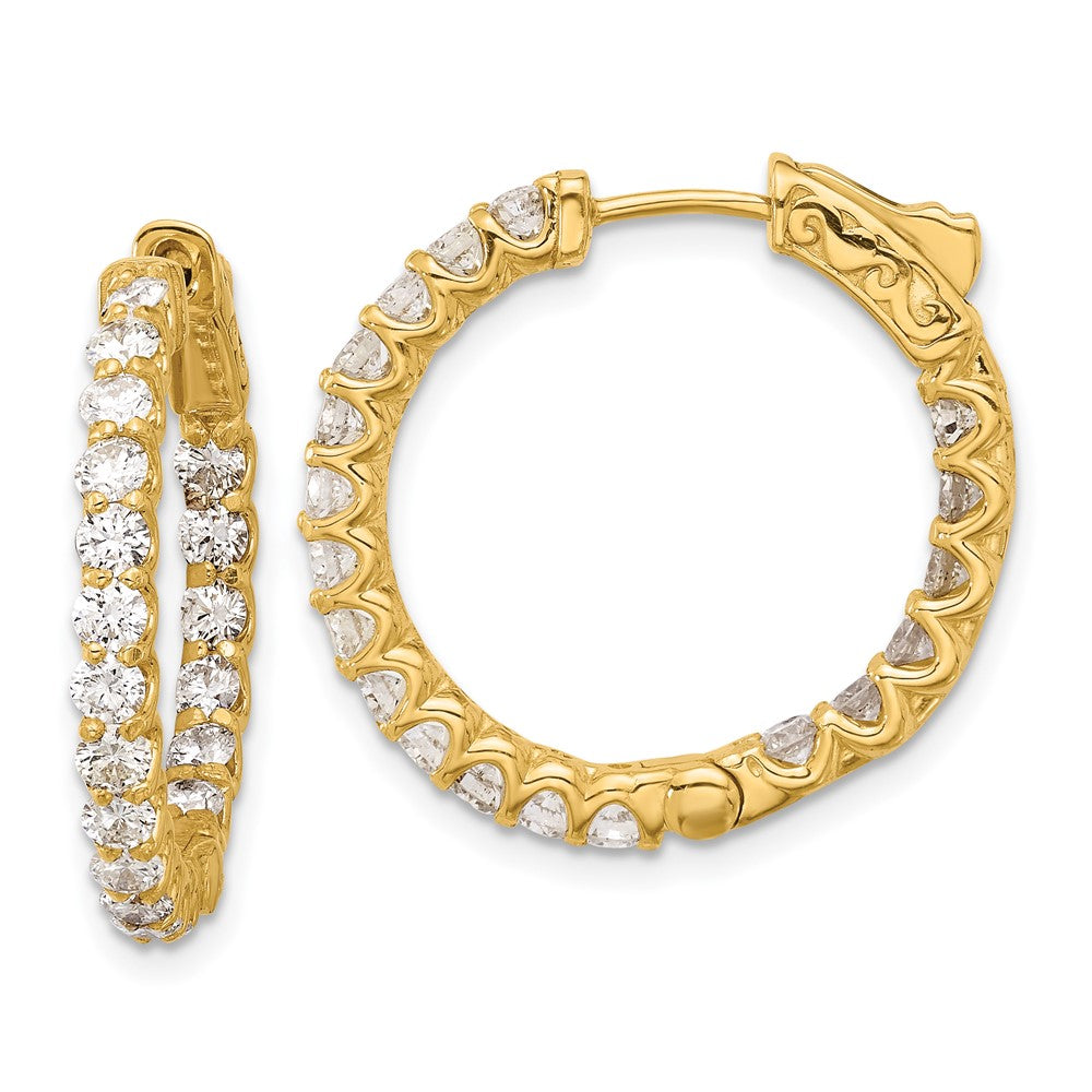 Gold Diamond Hoops with Safety Clasps