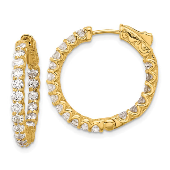14K 1.55ct (Holds 38-2.2mm Round) In/Out Hoop w/Safety Clasp Mountings