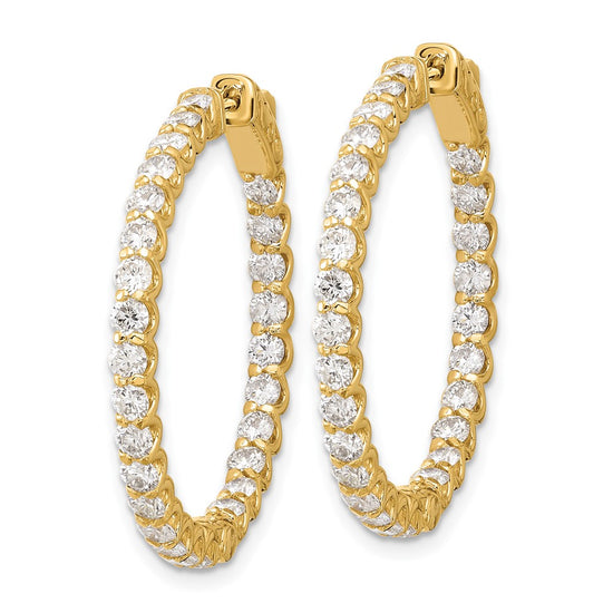 Gold Diamond Hoops with Safety Clasps